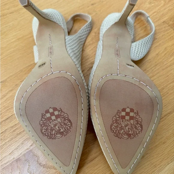 Vince Camuto Women's Cream Slingback Heels - Picture 2 of 5